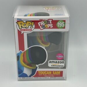 Funko Pop Ad Icon #195 Toucan Sam Flocked Amazon Exclsv | Froot Loops NIB (case)